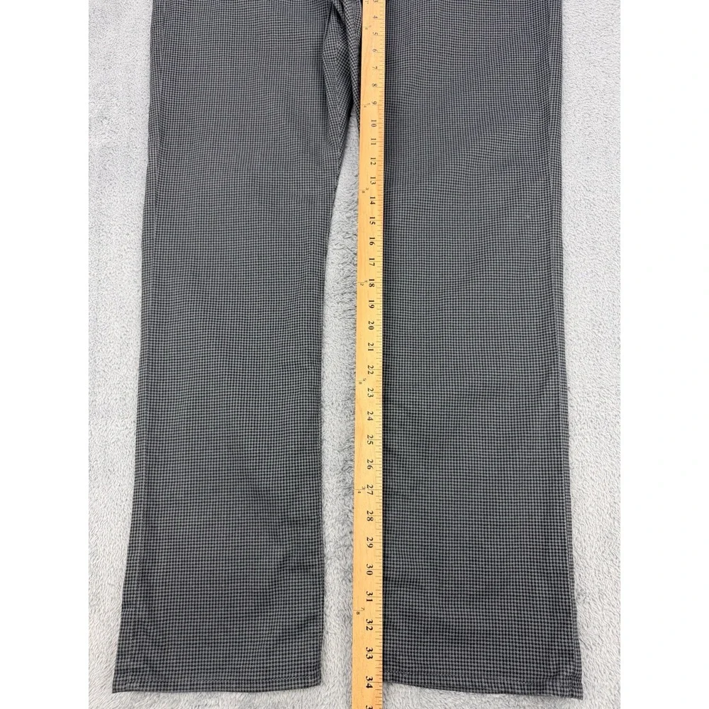 Adriano Goldschmied Jeans Men 38x34 Gray Houndstooth AG Slim Straight Everett‎